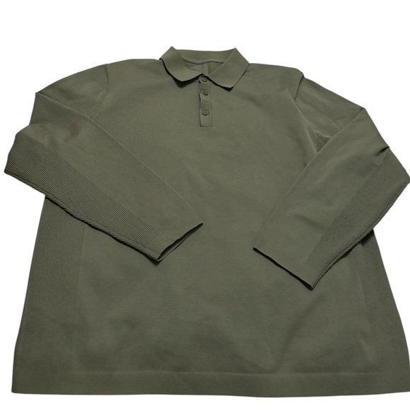 Lululemon Lightweight Knit Long Sleeve Polo Sweater - Picture 2 of 2